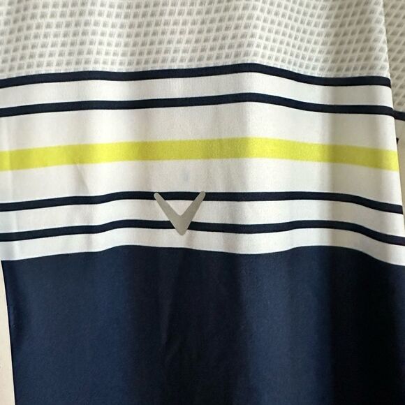 NWT Callaway Big/Tall Opti-Dry Performance Golf Polo Shirt White/Navy - Size XXL - Picture 5 of 7
